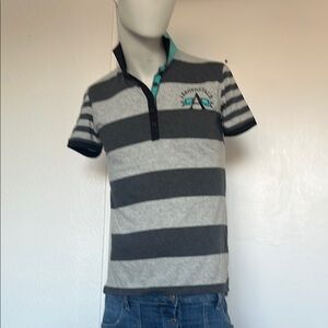Aeropostale Gray Striped Kids Polo Shirt size small NWOT